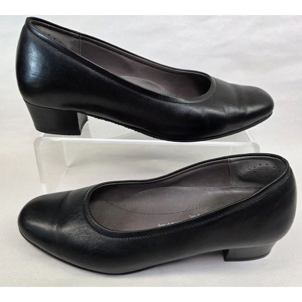SAS Regina (Sz 6.5 M) Womens Pump Shoes Black Leather 1.25
